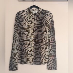 ACNE STUDIOS Animal Print long sleeve Button-Up Shirt, sz S
